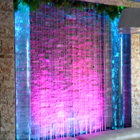 Композиция из вихревых колонн со струнным водопадом